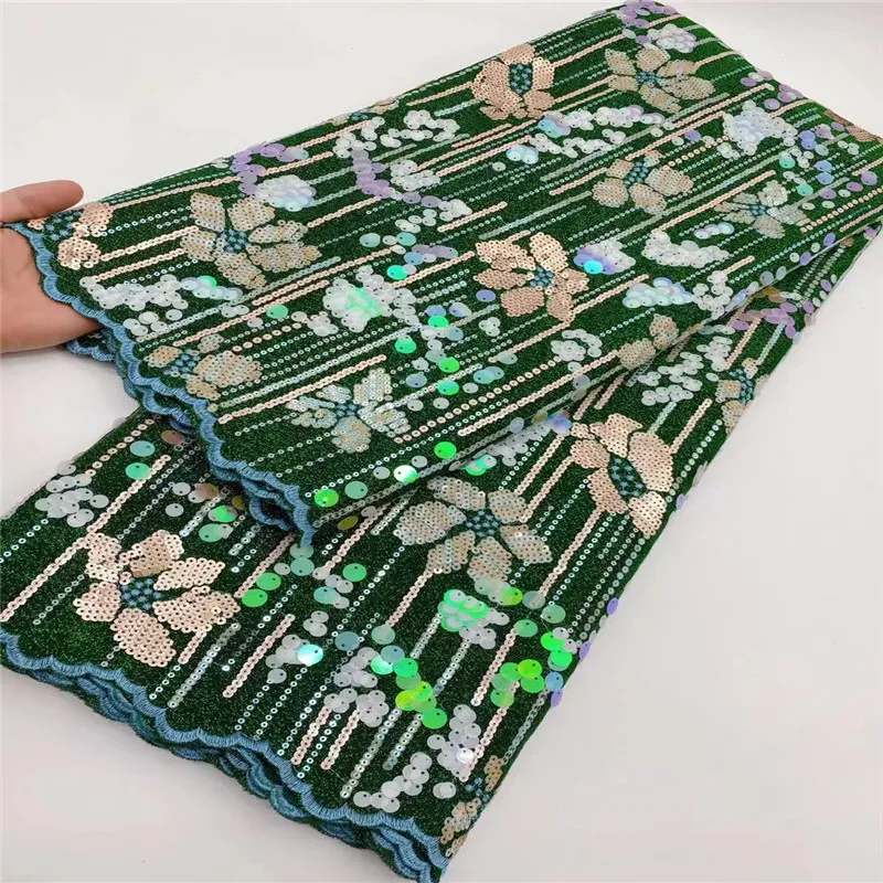 

2021 африканская кружевная ткань, блестки, высокое качество, африканский тюль, ткань для французского кружева для платья, зеленая