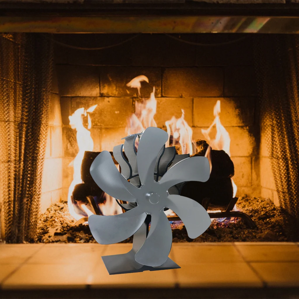 Heat Powered 6 Blade Stove Fan Wood/Log Burner Fireplace Quiet Wood Burning Easy to Use Warm the Whole Room | Обустройство дома