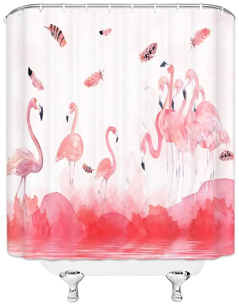 Красная Акварельная картина с фламинго мигрирующие тропические птицы животные