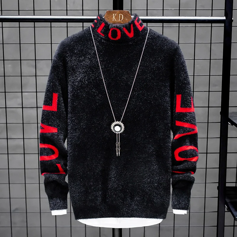 

Cashmere sweater men's new winter thick warm men's Christmas Sweater high collar men's Pullover fashion sweater fashion clothes