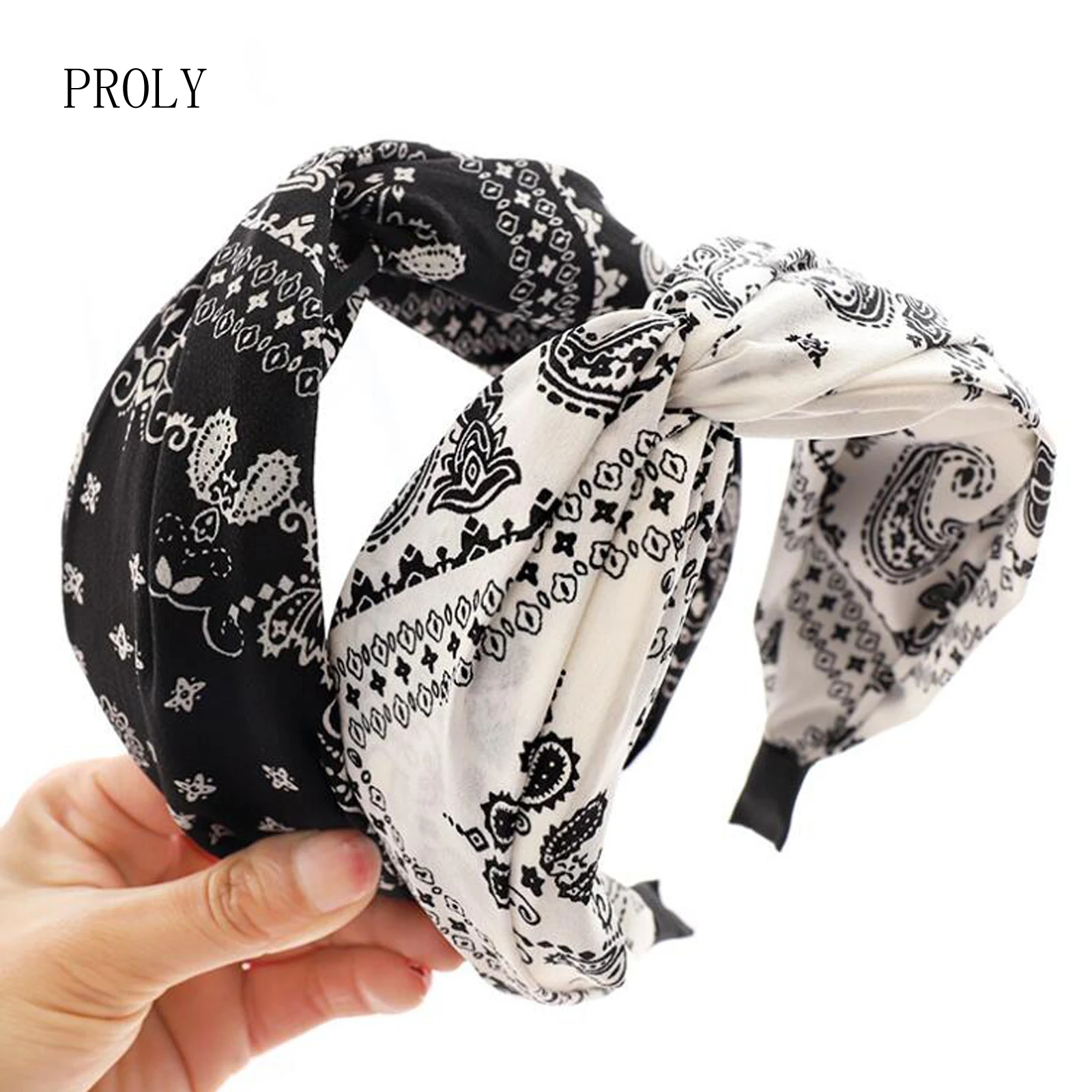 

PROLY New Fashion Women Hair Accessories Bohemia Flower Hairband Middle Cross Knot Headwear Casual Adult Headband Wholesale