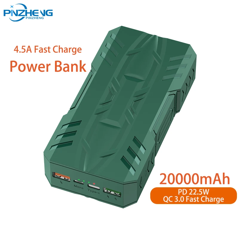 

PINZHENG 20000mAh Power Bank 22.5W USB Type C External Batteries QC3.0 PD3.0 Two-way Fast Charging Powerbank For Samsung Xiaomi