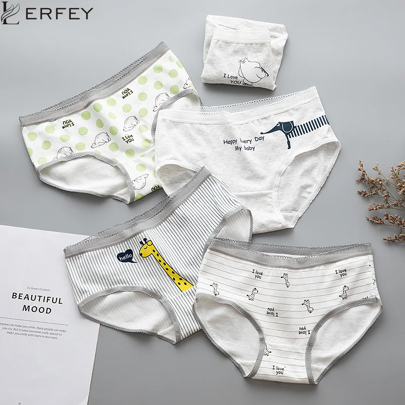 Женские хлопковые трусы с милым жирафом для малышей изображением медвежонка