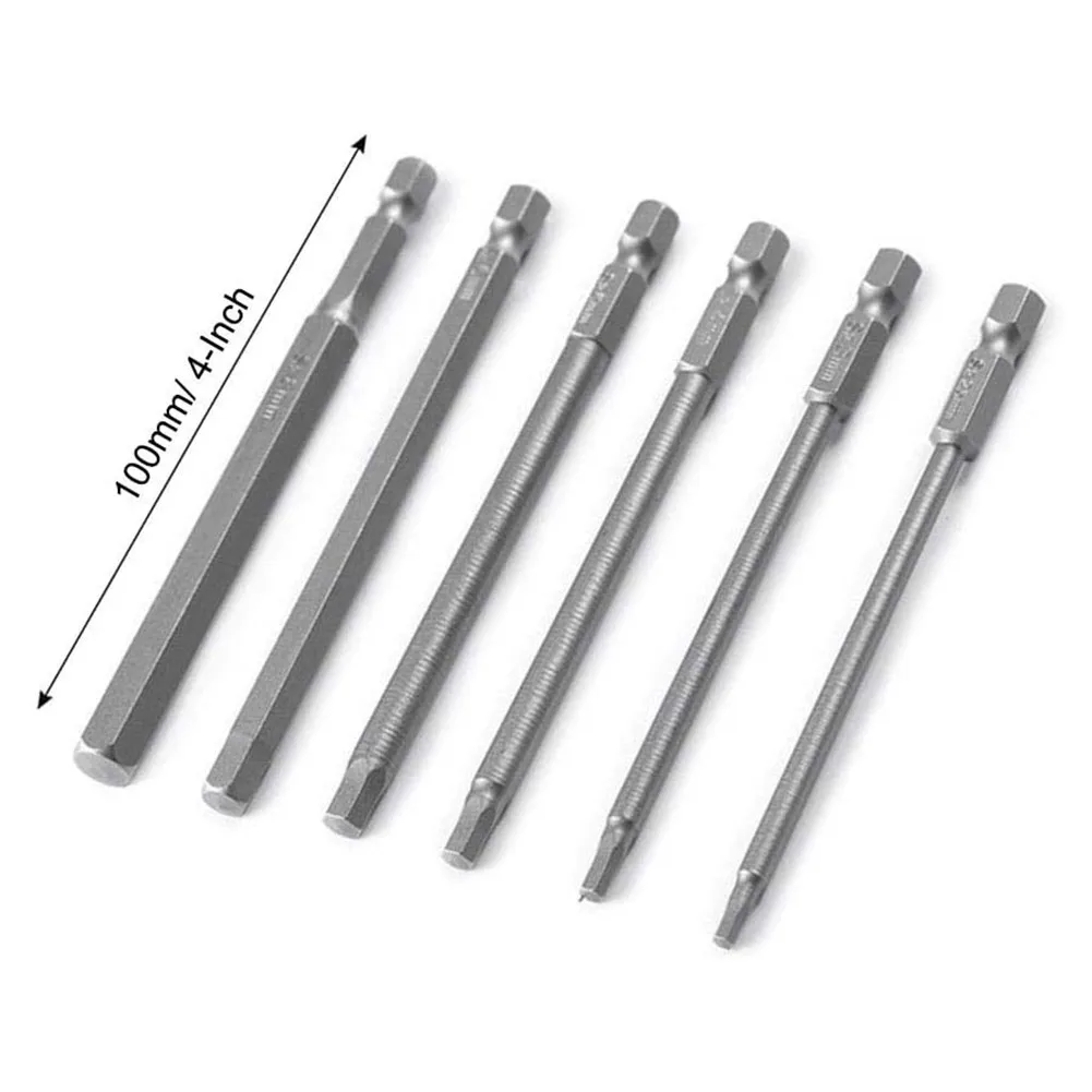 

With 1/4\\\" Hex Shank Screwdriver Bit 100mm 6 PCS 6pcs/set Hexagon Head