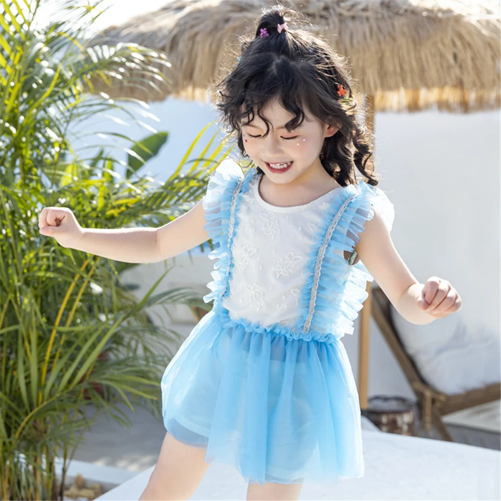 

Купальный костюм для девочек, детская одежда для купания, купальный костюм для девочек; Купальник для девочек пляжная одежда цельный YWAL-8093-2