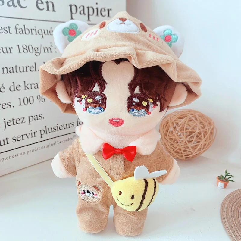 

20cm Doll Love Bean Star Doll Clothes Honey Bear Hat Jumpsuit Suit Christmas Gifts