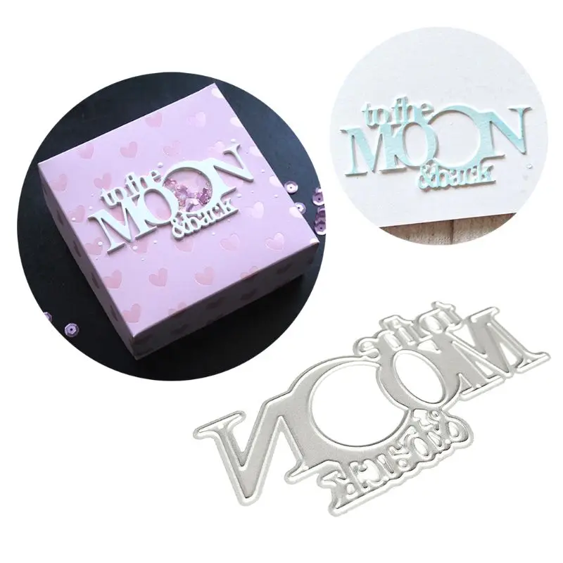 

To The Moon Metal Cutting Dies Stencil DIY Scrapbooking Album Stamp Paper Card Embossing Craft Decor