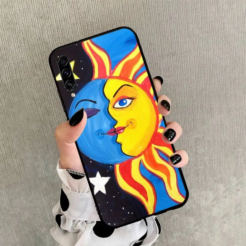

Funny Sun Moon Face Phone Case For Samsung galaxy S 21 20 10 8 A 51 71 50 21s 70 40 20 20e note 10 plus Ultra 5g fe