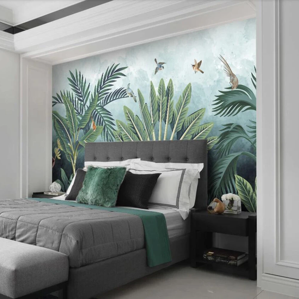 Milofi Custom 3D Wallpaper Mural Medieval Tropical Rainforest Flamingo Background Wall Living Room Bedroom Decoration | Обустройство