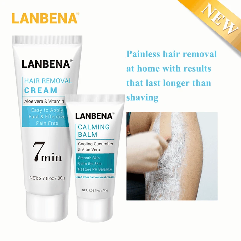 

LANBENA 2 шт. крем для удаления волос безболезненное удаление депиляции успокаивающий бальзам мягкий эффективный Эпилятор Питательный Уход за ...