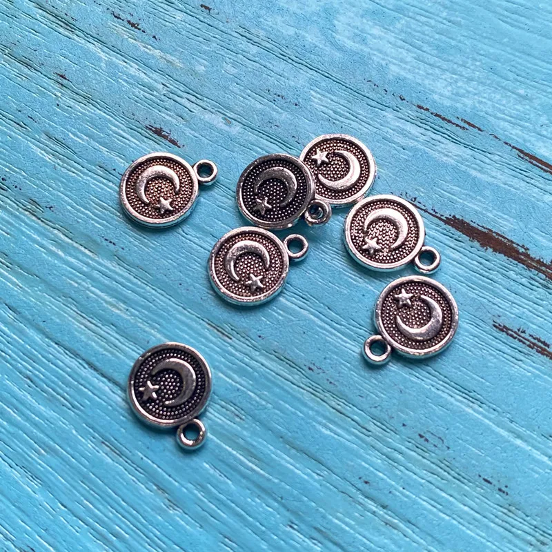 

30pcs Moon Star Connector Charms Women Jewelry DIY Necklace Bracelet Key Chain Aesthetic Accessories Jewelry Making Supplies