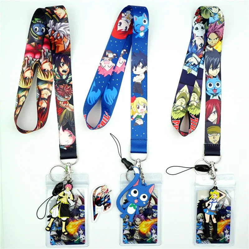 Аниме Сказочный хвост Lucy Natsu Happy Lanyard шейный ремешок ID бейдж держатель подвеска