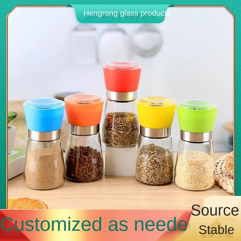 

Manual grinding glass bottle pepper sea salt particle grinder black pepper manual grinding bottle kitchen seasoning bottle