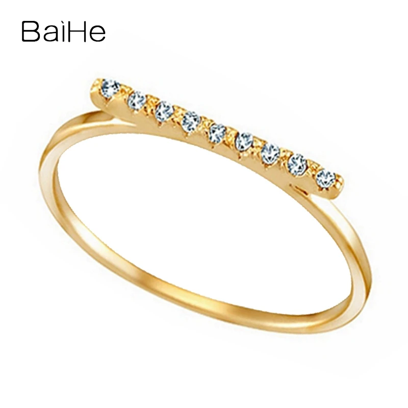 

Кольцо BAIHE из натурального бриллианта для женщин и мужчин, Ювелирное Украшение для вечеринок, цвет желтый/розовое золото 14 к