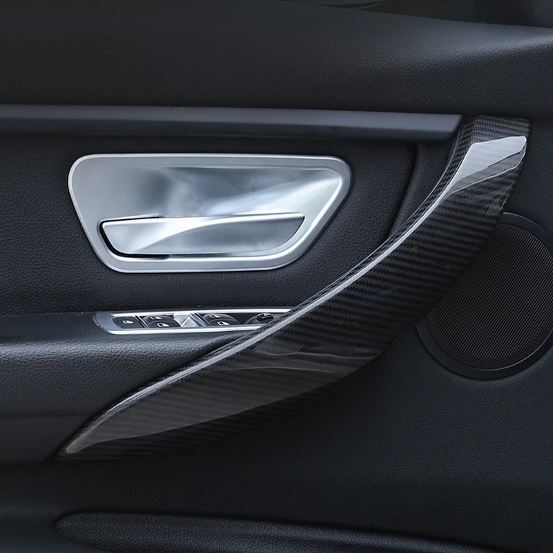 

Car Interior Door Handle Cover Trim For BMW 3 Series F30 F31 F34 2013~2018 Carbon Fiber ABS Trim Handle Sticker Auto Accessories