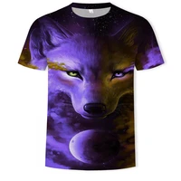 2021 fashion new animal world one wolf 3d printed pattern mens short sleeve casual t shirt clothing