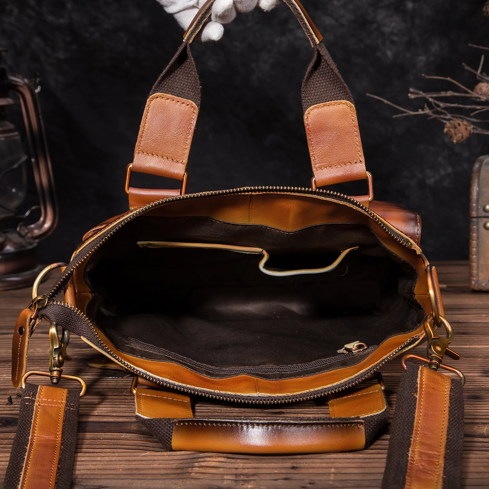 Мужской качественный кожаный Модный деловой портфель Maletas 1" чехол для ноутбука Attache портфель сумка-тоут Maletin сумка-мессенджер b259-or