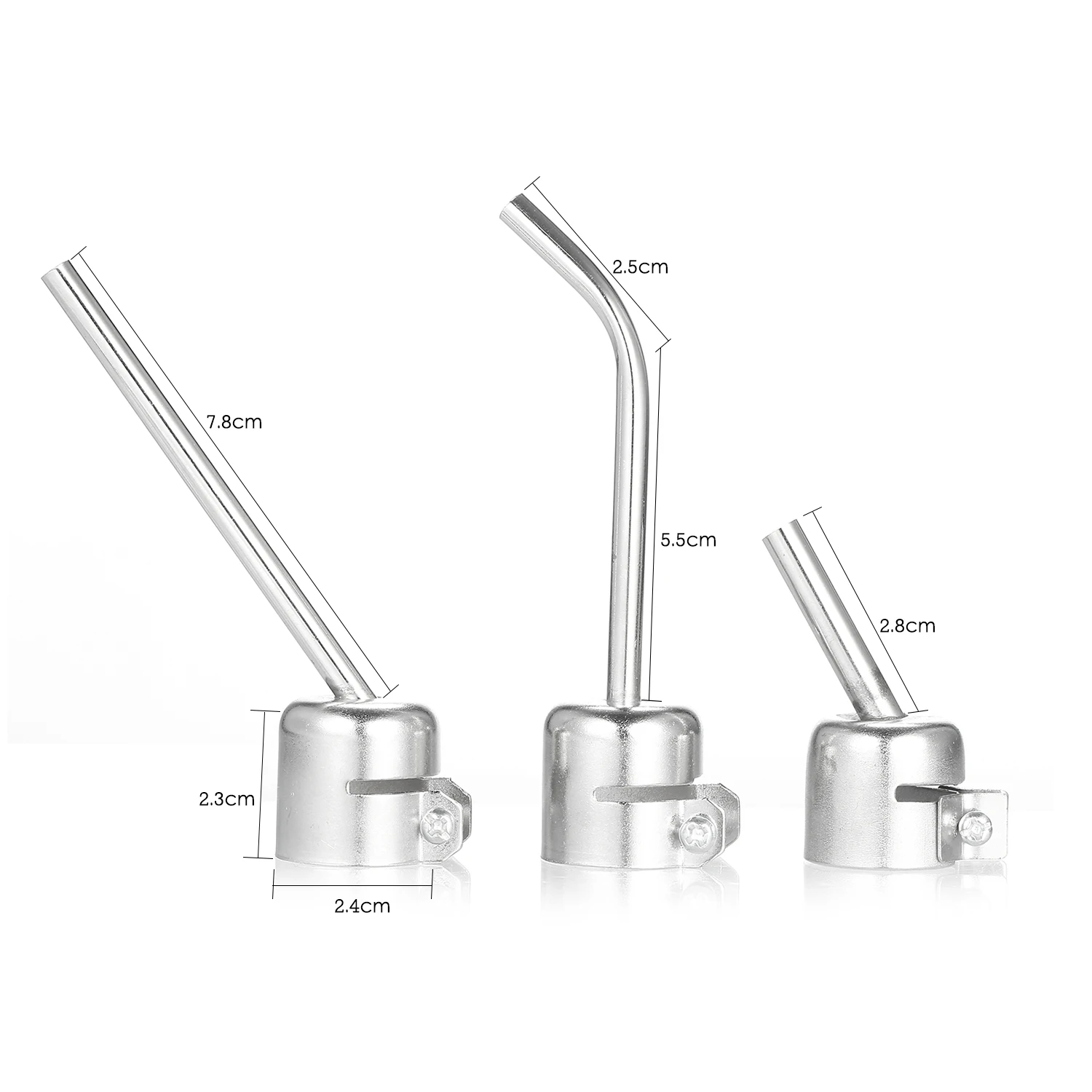 

8Pcs Universal Hot Air Generator Nozzles Heat Resistant 45 Degree Bent Long Short Round Heat Air Machine Solder Set