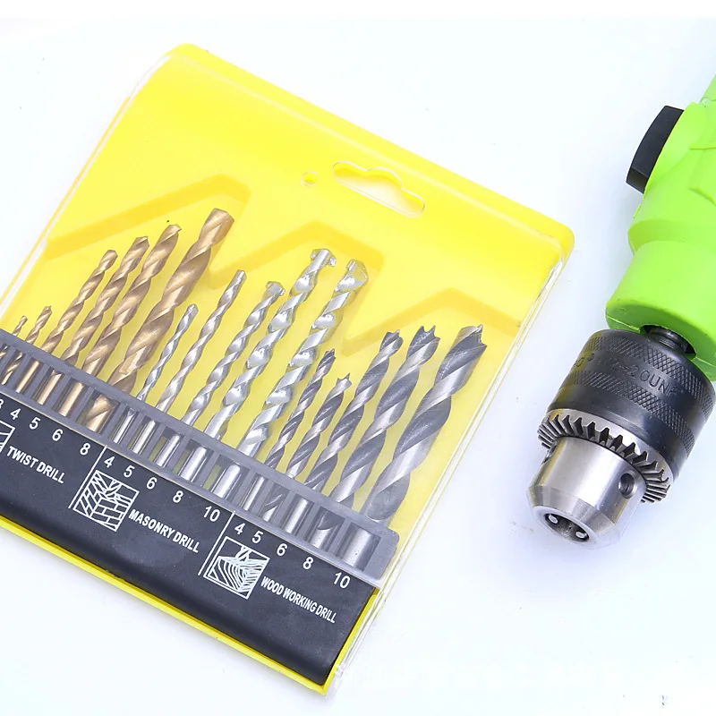 

16PCS 2-10mm Combination Drill Bits Set HSS Titanium Twist Drills to Metal + Wood Drills + HSS Rock Concrete Drill Set
