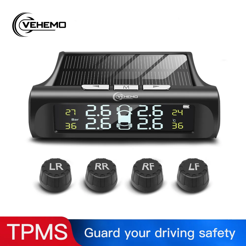 Солнечная зарядка автомобиля TPMS Android датчик давления в шинах цифровая система