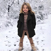toddler baby girls lapel jacket lamb wool thick solid color outerwear loose coat childrens clothes kids windproof coat 2 3 4 5y