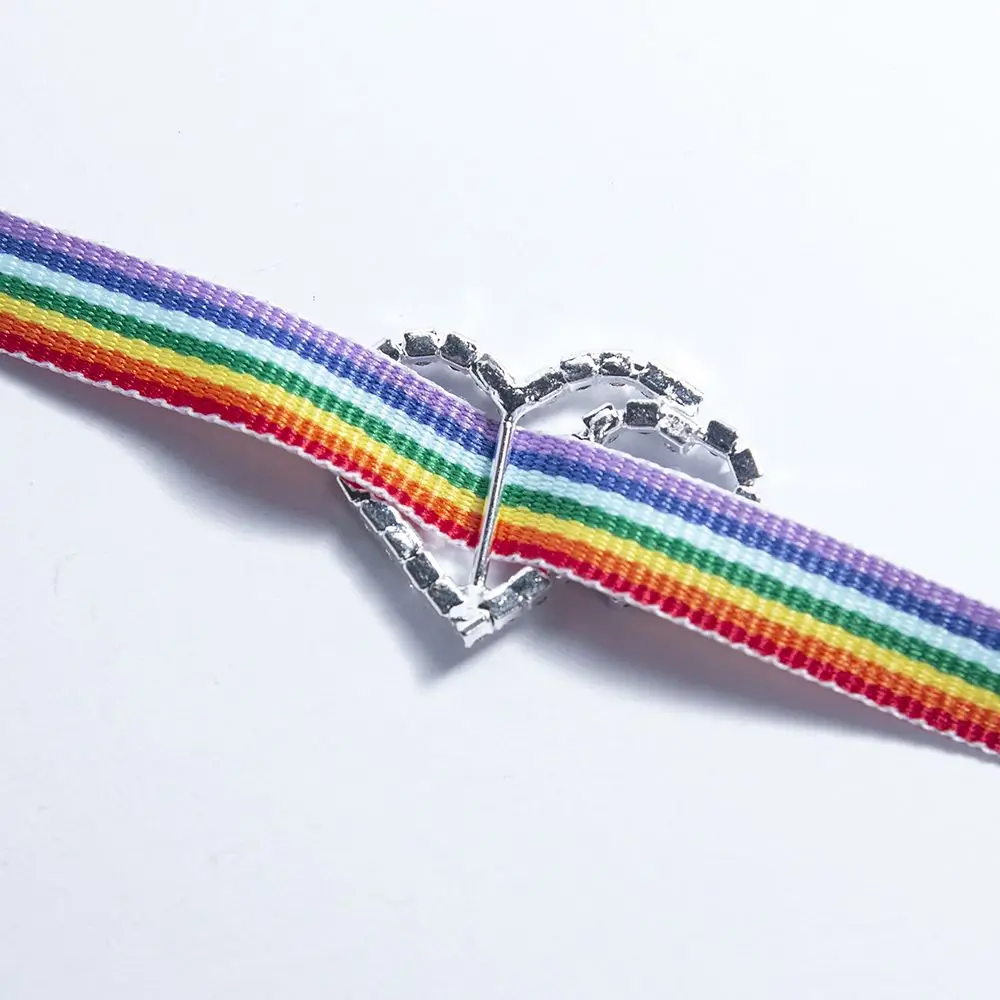 3 шт. блестящее Двойное сердце со стразами в форме ленты пряжки металлические