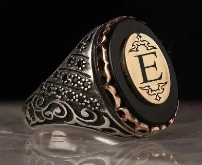 

Sterling Silver Ottoman Silver,Handmade Natural Stone (ONYX) 925k Made in Turkey Outstanding Gift