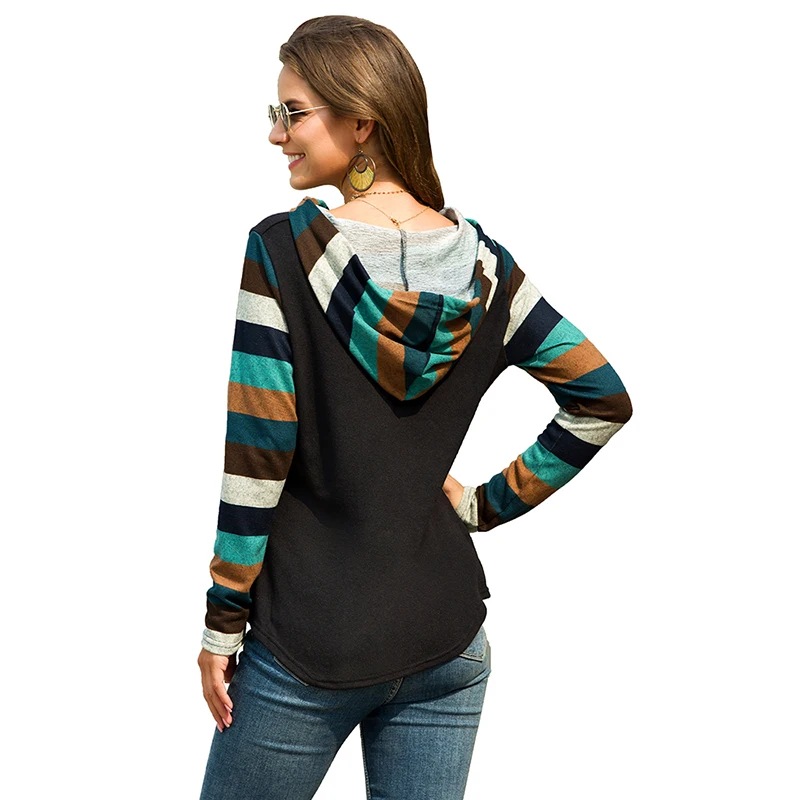 Женские футболки с капюшоном CINESSD разноцветные повседневные свободные топы в