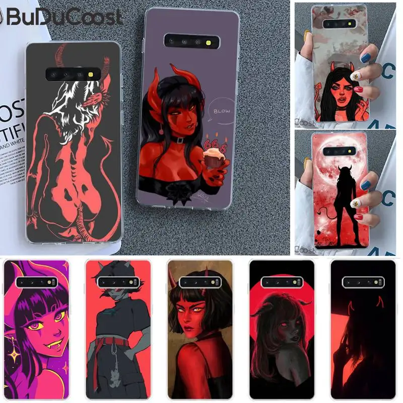 

Diseny Devil woman Phone Case for Samsung Galaxy S10 Plus S10E S6edge S7edge S8 S9 Plus S10lite S20 Plus Ultra