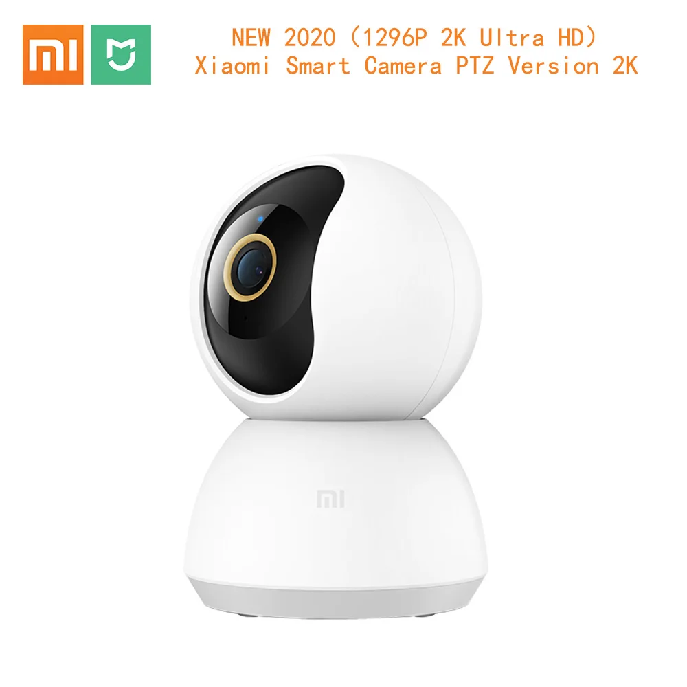 Xiaomi mijia-câmera inteligente 2020 p, 2k, ip, webcam com ângulo de 1296 °, wi-fi, visão noturna, sensor de movimento aprimorado por ia