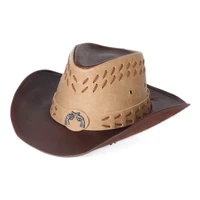 high quality classic vintage unisex outdoor wide brim western cowboy hat with guns and windproof rope