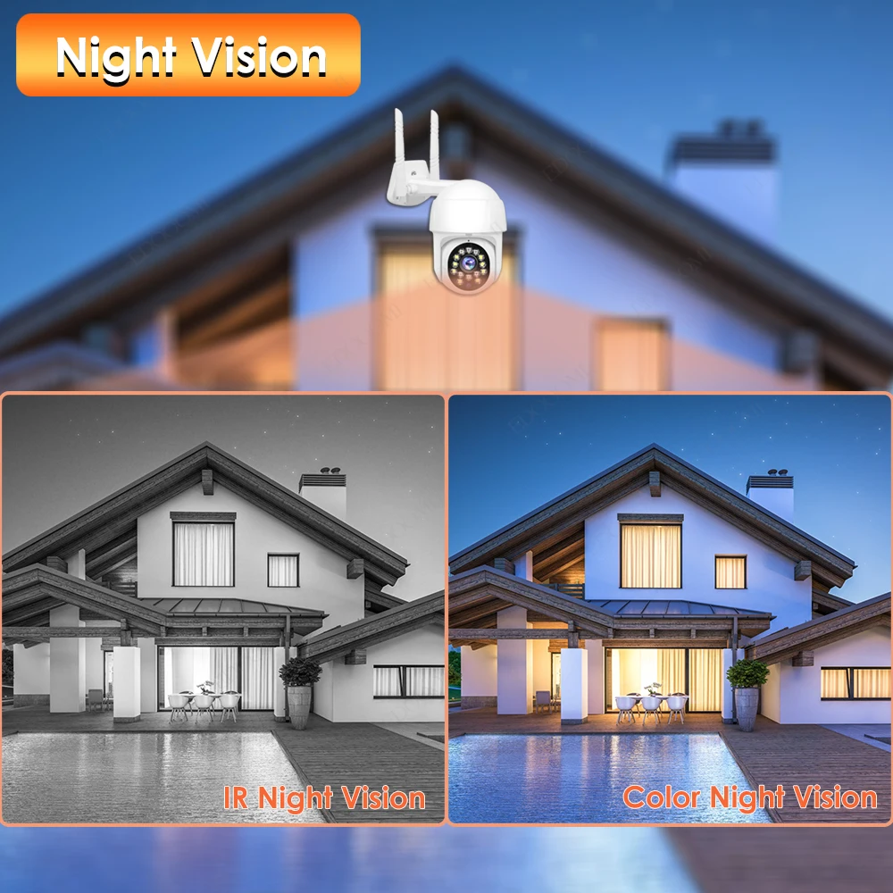 5mp ip wifi 1080p ptz cctv security protection outdoor auto tracking 4x digital zoom mini surveillance camera night version free global shipping