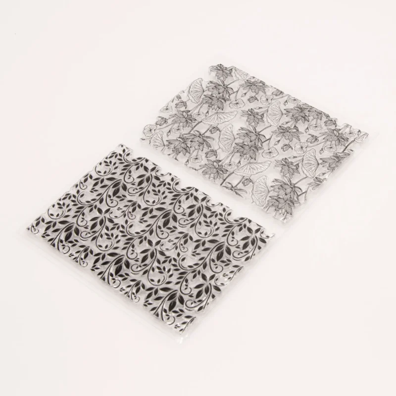 Прозрачный силиконовый штамп с листьями лотоса сделай сам скрапбукинг резиновая