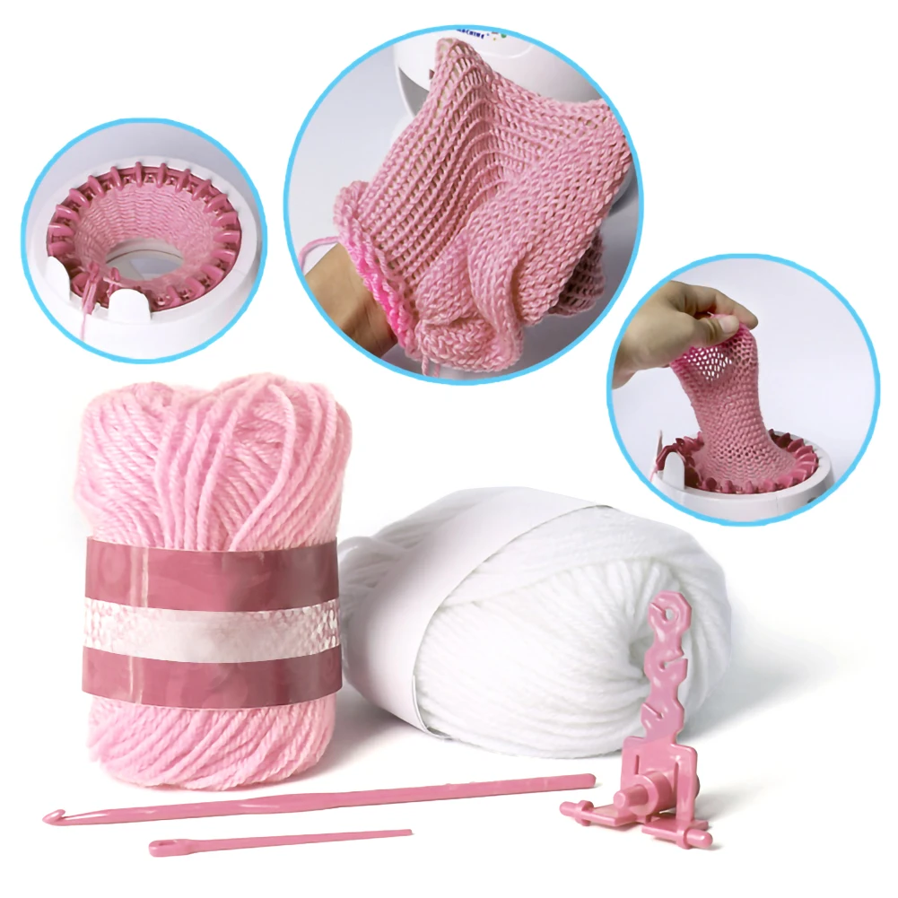 

Needle Hand Knitting Machine Weaving Loom for Scraf Hat Kids Learning Toy DIY
