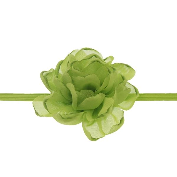 fruit green baby headband Chiffon Flowers Headband girls Burning Edge Wedding Decoration DIY Wreath Headwear newborn girls hair Accessories - Цвет: fruit green