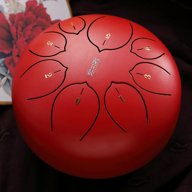 

hluru Steel Tongue Drum Drum Ethereal Drum 8 Inch 8 Tone F Percussion Hand pan Instrument Musical Instruments