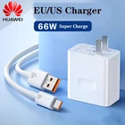 Зарядное устройство Huawei SuperCharge Nova9 pro P50 66 Вт, быстрое зарядное устройство 10 в4A EUUS, адаптер 6A Type-C, кабель для ноутбука Mate40 RS Honor 60 50 SE V40