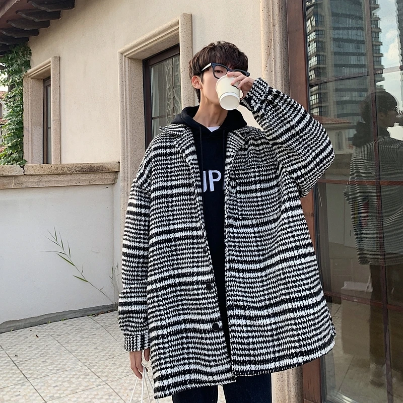 

2019 UYUK Thousand New Winter Bird Case Cloth Coat With Temperament Fashion Men's Casual Loose Masculino Hombre