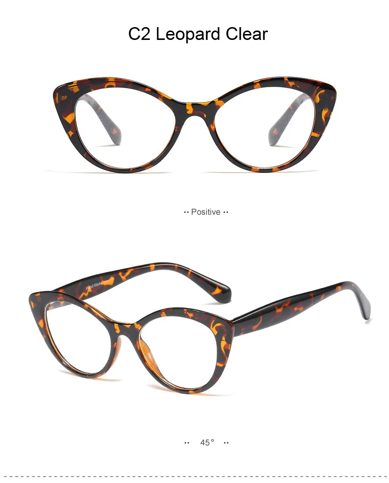 Fashion Cateye Glasses Frame Women USA StyleTrendy Oval Eyeglasses Frame Vintage Clear Lens Glasses Optical Spectacle Frame