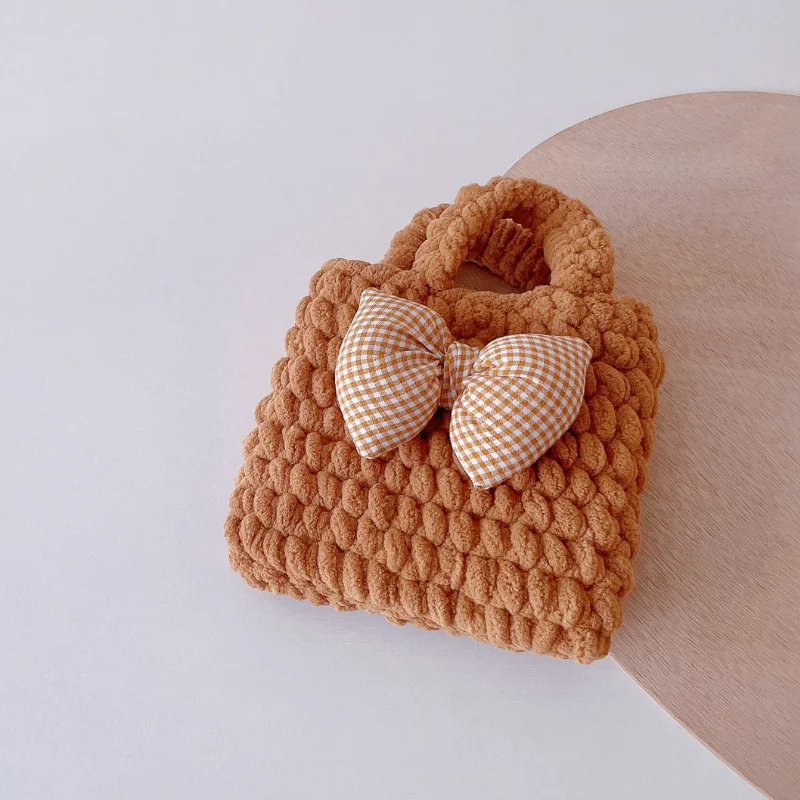 Children Lovely Big Bow Handbag Autumn Winter New Style Girls Baby Vintage Travel Handbag Wallet