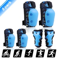 6 in 1 kid knee gear set bike cycling protection protective gear with wrist guards children safety protection pads rollerblading