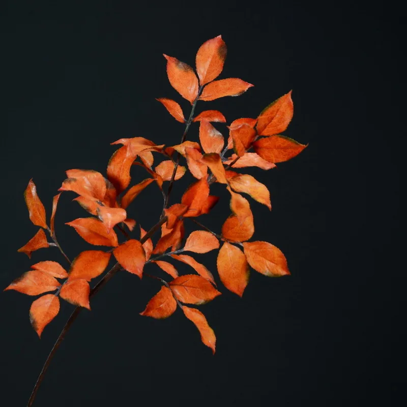 Желтые листья березы осенние оранжевые имитация дерева материалы напольная ваза