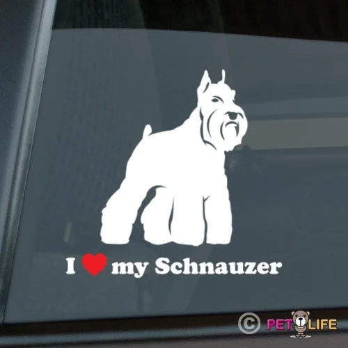 

I Love My Schnauzer Sticker Die Cut Vinyl - v2 автомобильные наклейки