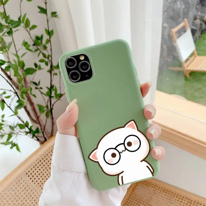 

Yinuoda Peach cat cute cartoon couple Phone Case for iphone 13 11 12 mini pro max 7 8 plus 6 6s x xs max xr coque