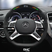 100 real carbon fiber led performance steering wheel compatible for amg with carbon trim and carbon paddle shifter