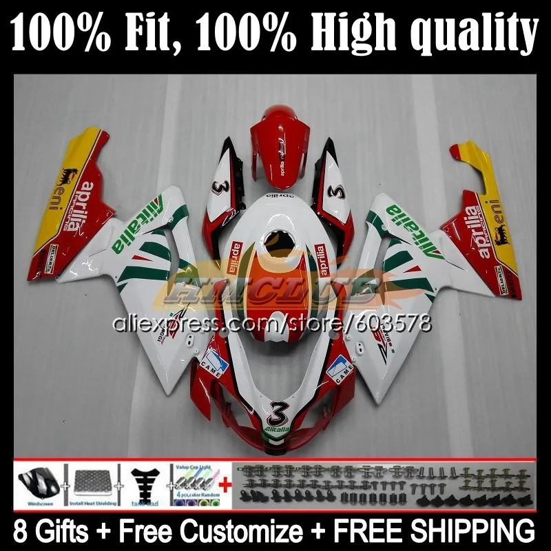 

Injection For Aprilia RS-125 RS 125 RS4 54CL.112 RSV125 2006 2007 2008 2009 2010 2011 RS125 06 07 08 09 11 Fairings white yellow