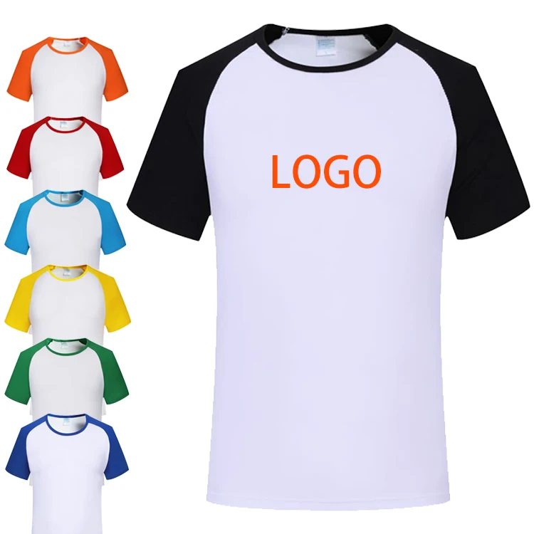 Promotional Men Round Neck Raglan Short Sleeves T-shirt With Custom Logo Printed Tshirts For Women | Мужская одежда