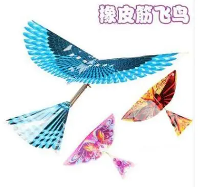 1Set Rubber Band Power DIY Air Plane Ornithopter Birds Models Kites Kids Toys