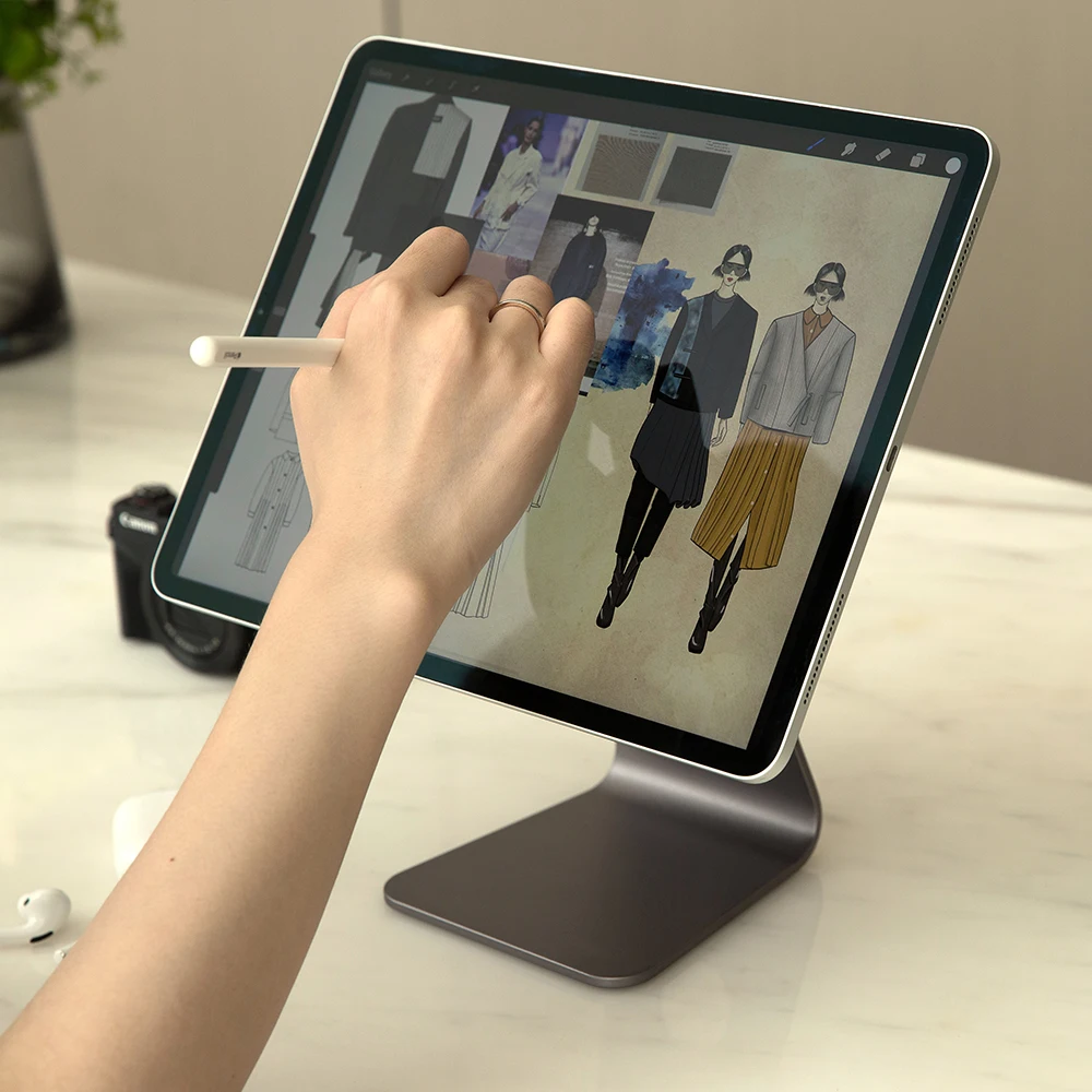 lululook magnetic stand for apple ipad pro aluminum adjustable angle magnet holder for ipad pro 1112 9ipad air desktop bracket free global shipping