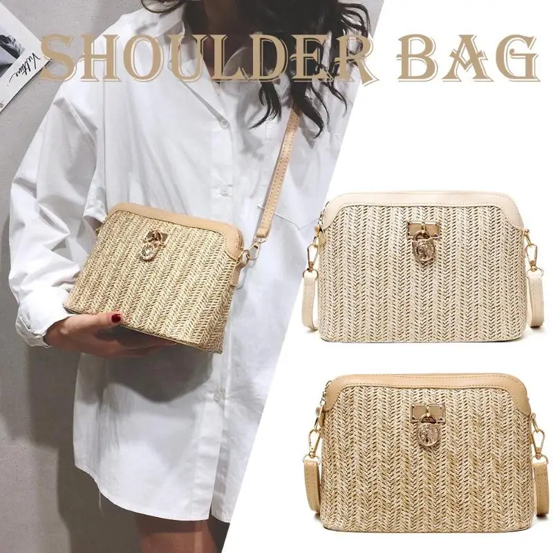 Модные соломенные сумки через плечо переплетение из ПУ искусственной кожи Boho пляжные праздничные женские сумки через плечо